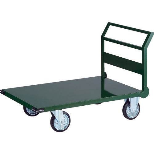 TRUSCO 鋼鉄製運搬車 1200X750 Φ200プレス車 緑