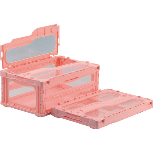 サンコー フタ一体型折りたたみコンテナー 559130 マドコンライトC-30Bピンク