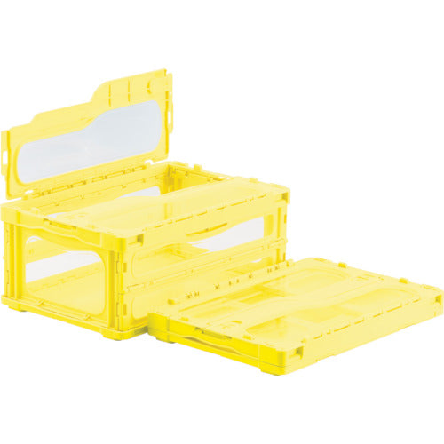サンコー フタ一体型折りたたみコンテナー 559130 マドコンライトC-30Bイエロー