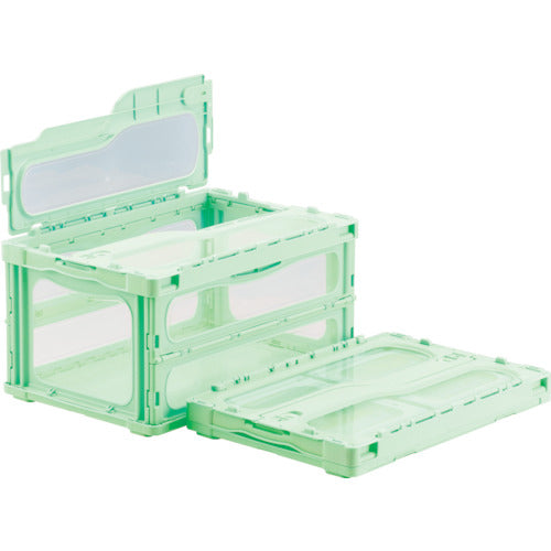 サンコー フタ一体型折りたたみコンテナー 559150 マドコンライトC-40Bグリーン