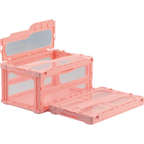 サンコー フタ一体型折りたたみコンテナー 559150 マドコンライトC-40Bピンク