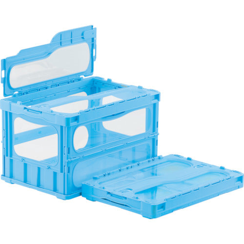 サンコー フタ一体型折りたたみコンテナー 559110 マドコンライトC-50Bブルー