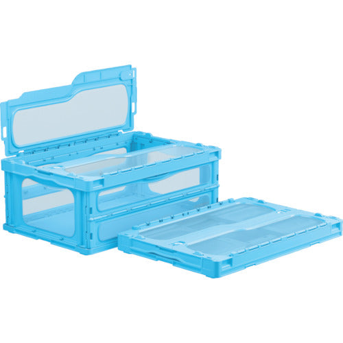 サンコー フタ一体型折りたたみコンテナー 559200 マドコンライトC-55Bブルー