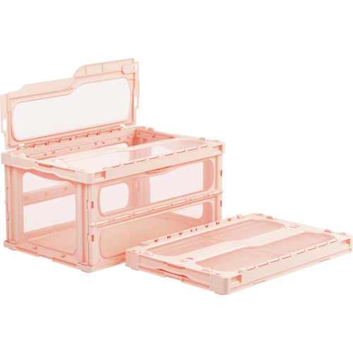 サンコー フタ一体型折りたたみコンテナー 559180 マドコンライトC-75Bピンク