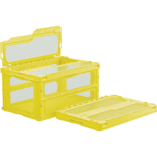サンコー フタ一体型折りたたみコンテナー 559180 マドコンライトC-75Bイエロー