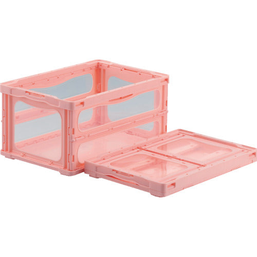 サンコー 折りたたみコンテナー 559160 マドコンライトO-40Bピンク