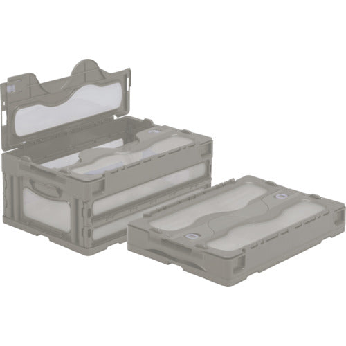 サンコー フタ一体型折りたたみコンテナー 559030 マドコンC-30B ライトグレー