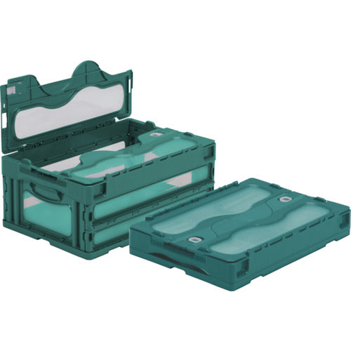 サンコー フタ一体型折りたたみコンテナー 559030 マドコンC-30Bグリーン