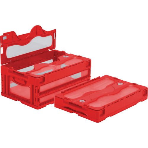 サンコー フタ一体型折りたたみコンテナー 559030 マドコンC-30Bレッド