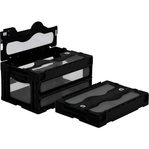 サンコー フタ一体型折りたたみコンテナー 559020 マドコンC-40Bブラック