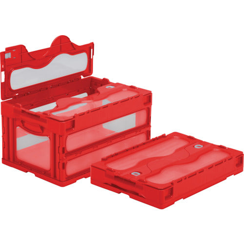 サンコー フタ一体型折りたたみコンテナー 559020 マドコンC-40Bレッド