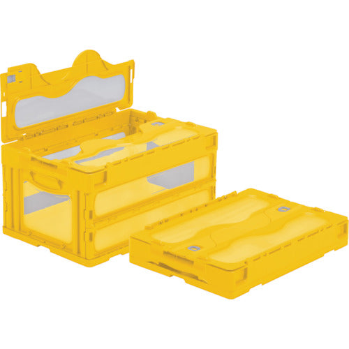 サンコー フタ一体型折りたたみコンテナー 559020 マドコンC-40Bイエロー