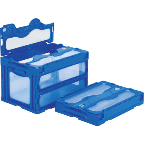 サンコー フタ一体型折りたたみコンテナー 559000 マドコンC-50Bブルー