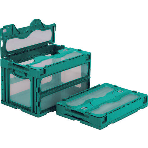 サンコー フタ一体型折りたたみコンテナー 559000 マドコンC-50Bグリーン