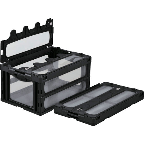 サンコー フタ一体型折りたたみコンテナー 559060 マドコンC-75Bブラック