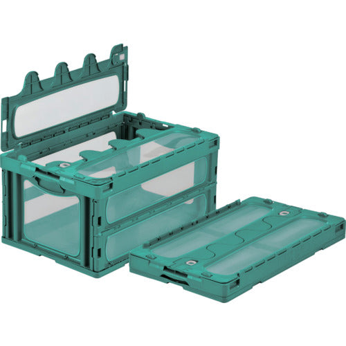 サンコー フタ一体型折りたたみコンテナー 559060 マドコンC-75Bグリーン