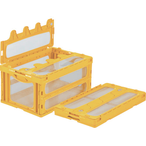 サンコー フタ一体型折りたたみコンテナー 559060 マドコンC-75Bイエロー
