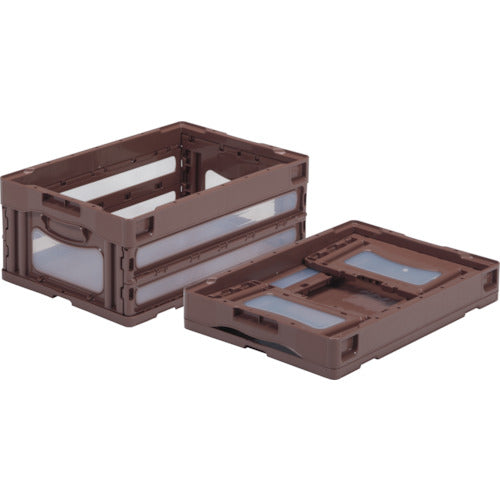 サンコー 折りたたみコンテナー 559050 マドコンO-30Bブラウン