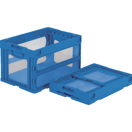 サンコー 折りたたみコンテナー 559010 マドコンO-50Bブルー