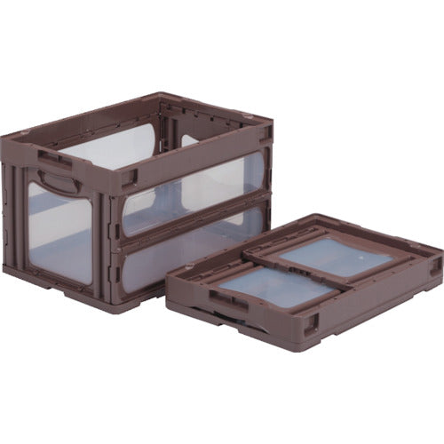 サンコー 折りたたみコンテナー 559010 マドコンO-50Bブラウン