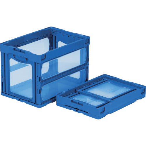 サンコー 折りたたみコンテナー 559240 マドコンO-60Bブルー