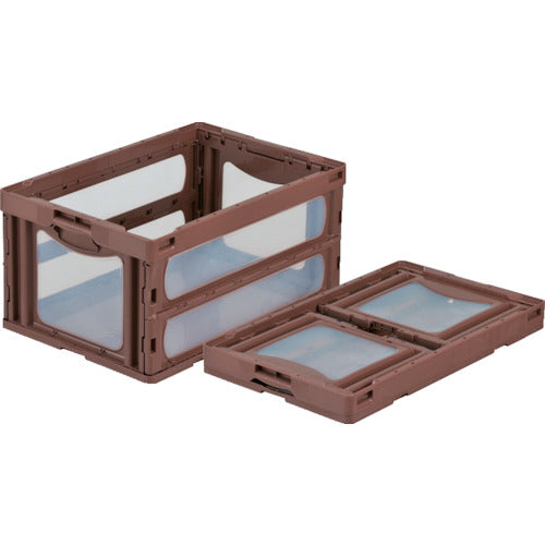 サンコー 折りたたみコンテナー 559070 マドコンO-75Bブラウン