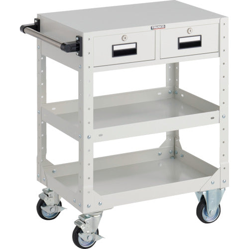 TRUSCO SR型ワゴン 600×400×H795 引出付 ホワイト
