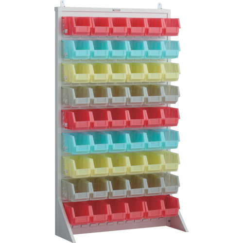 TRUSCO パネルコンテナラック 片面式・床置タイプ・コンテナ半透明仕様 910×320×H1600 ホワイト 中×54