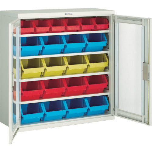 TRUSCO コンテナラックケース バンラックケース M型 両開き扉 コンテナ入 H880