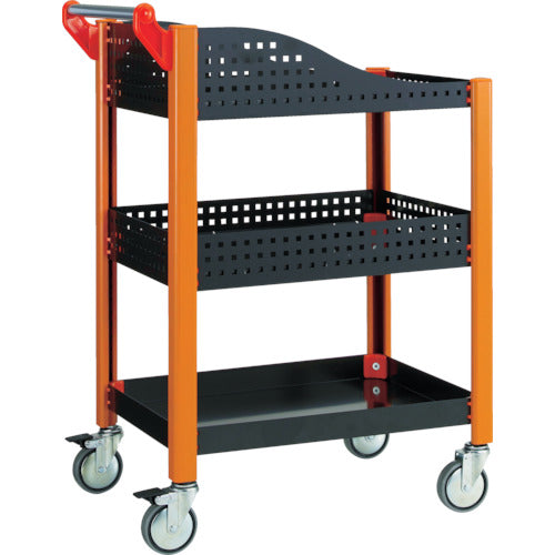 TRUSCO カスタムワゴン 浅棚1段・深型パンチ棚1段付