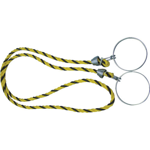 TRUSCO コーン用ロープ 標識 黄×黒 12mmX2m