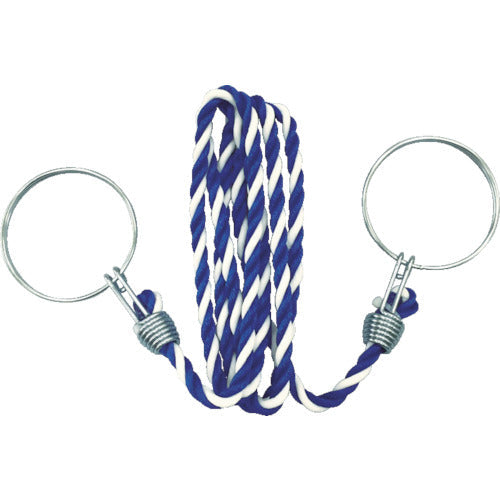 TRUSCO コーン用ロープ 標識 青×白 12mmX2m