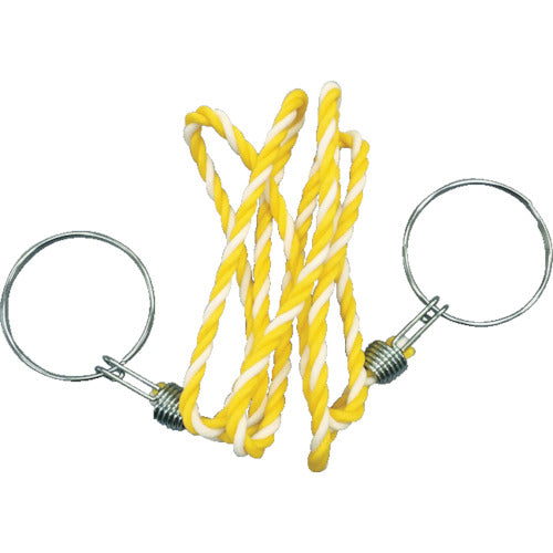 TRUSCO コーン用ロープ 標識 黄×白 12mmX2m