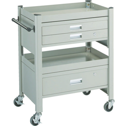 TRUSCO コンビネーションワゴン 643X427XH880 1段・2段引出付