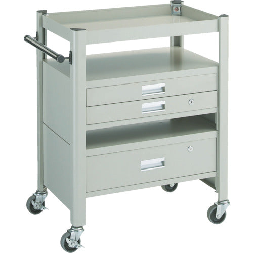 TRUSCO コンビネーションワゴン 643X427XH880 1段・2段引出付