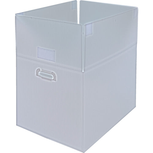 TRUSCO ダンボールプラスチックケースマジックテープ付 5枚セット B3サイズ 取っ手穴あき 半透明