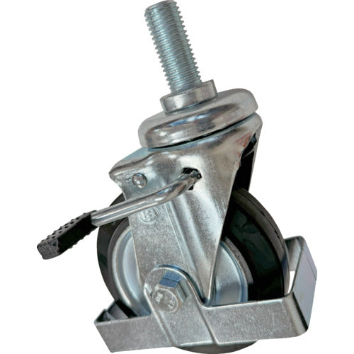 TRUSCO TDT250用ロードローラーφ125 ゴムキャスター 自在ブレーキ付