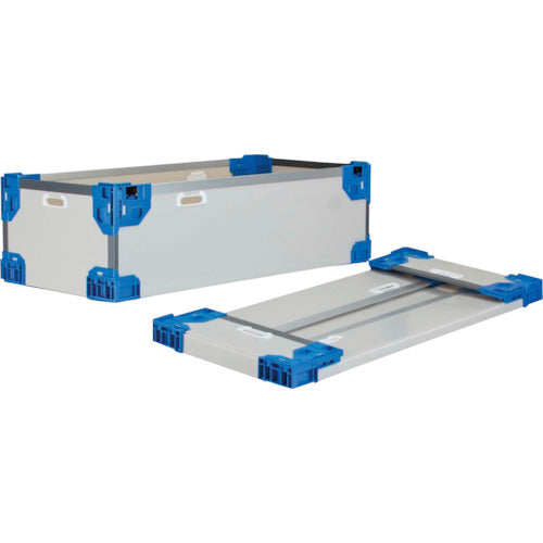 RISU テクセルハイブリッド折りたたみコンテナー 608631 長尺折り畳みコンテナRS-SMグレー/ダークブルー1090×545×250