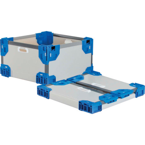 RISU テクセルハイブリッド折りたたみコンテナー 637488 長尺折り畳みコンテナRS-SMグレー/ダークブルー545×545×300