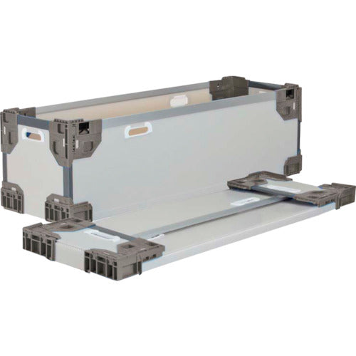 RISU テクセルハイブリッド折りたたみコンテナー 637433 長尺折り畳みコンテナRS-SMグレー/グレー1090×365×250