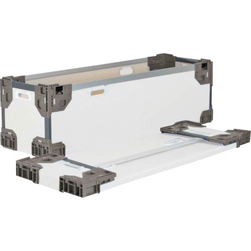 RISU テクセルハイブリッド折りたたみコンテナー 637440 長尺折り畳みコンテナTE-RS-SMナチュラル/グレー1090×365×250