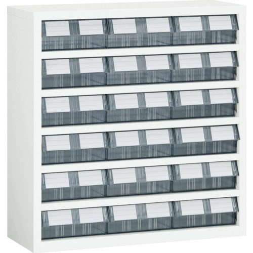 TRUSCO パーツケース 横型バンラックケースM型 854X307XH890 3列6段 W