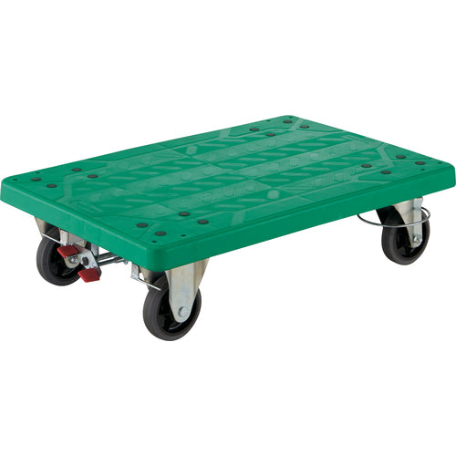 TRUSCO 樹脂製平台車 グランカート 4輪自在リングストッパー付 均等荷重200kg