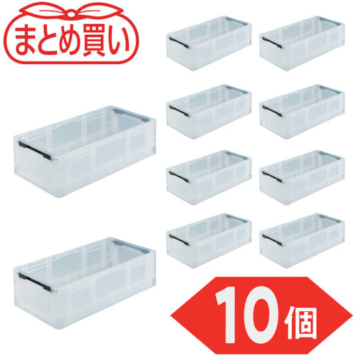 TRUSCO 【まとめ買い】オリコン TPO型 折りたたみコンテナ TP規格 32L 透明 10個