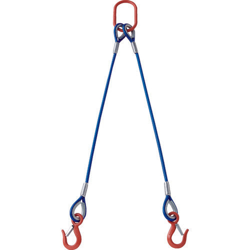 TRUSCO 【2本吊】玉掛ワイヤーロープスリング(アルミロックタイプ)