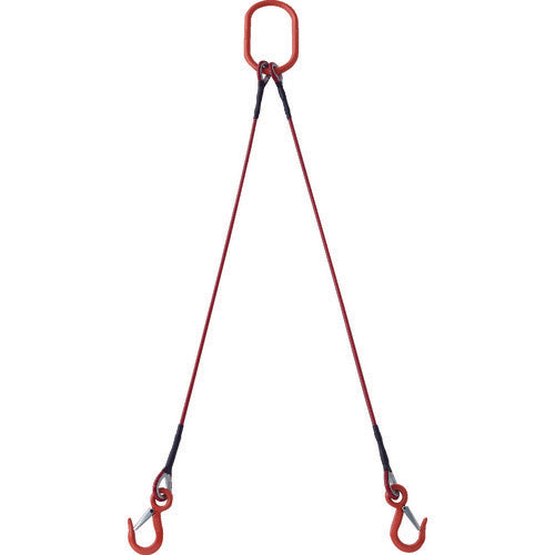 TRUSCO【2本吊】玉掛ワイヤーロープスリング (アルミロックタイプ)収縮カバー付