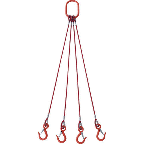 TRUSCO 【4本吊】玉掛ワイヤーロープスリング(アルミロックタイプ)