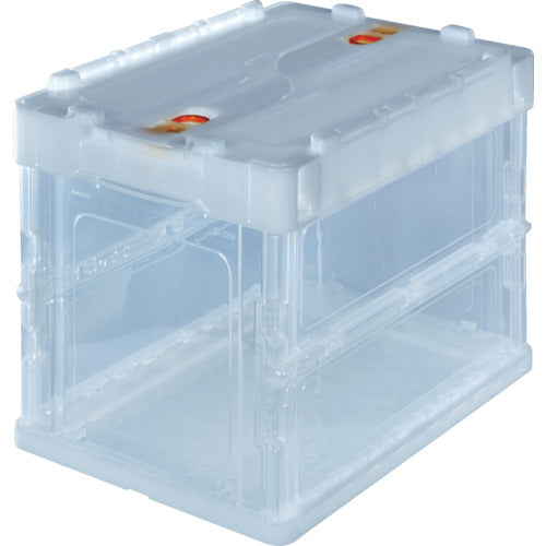 TRUSCO オリコン 薄型折りたたみコンテナ 20L ロックフタ付 透明 透明