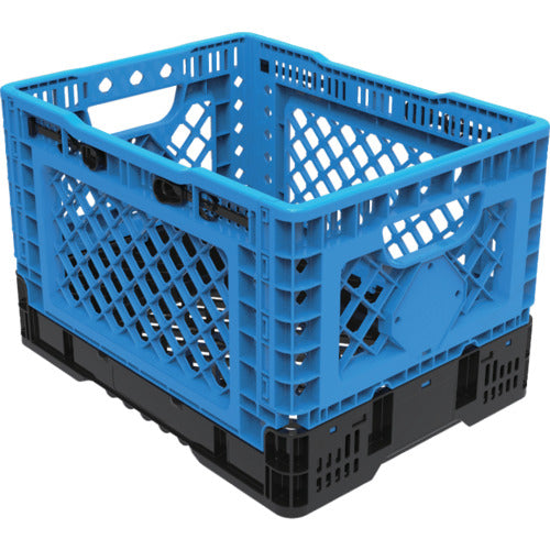 TRUSCO 折りたたみメッシュコンテナ25L ブルー