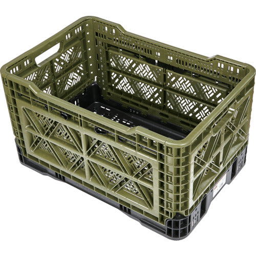 TRUSCO サイドオープン型折りたたみメッシュコンテナ48L OD